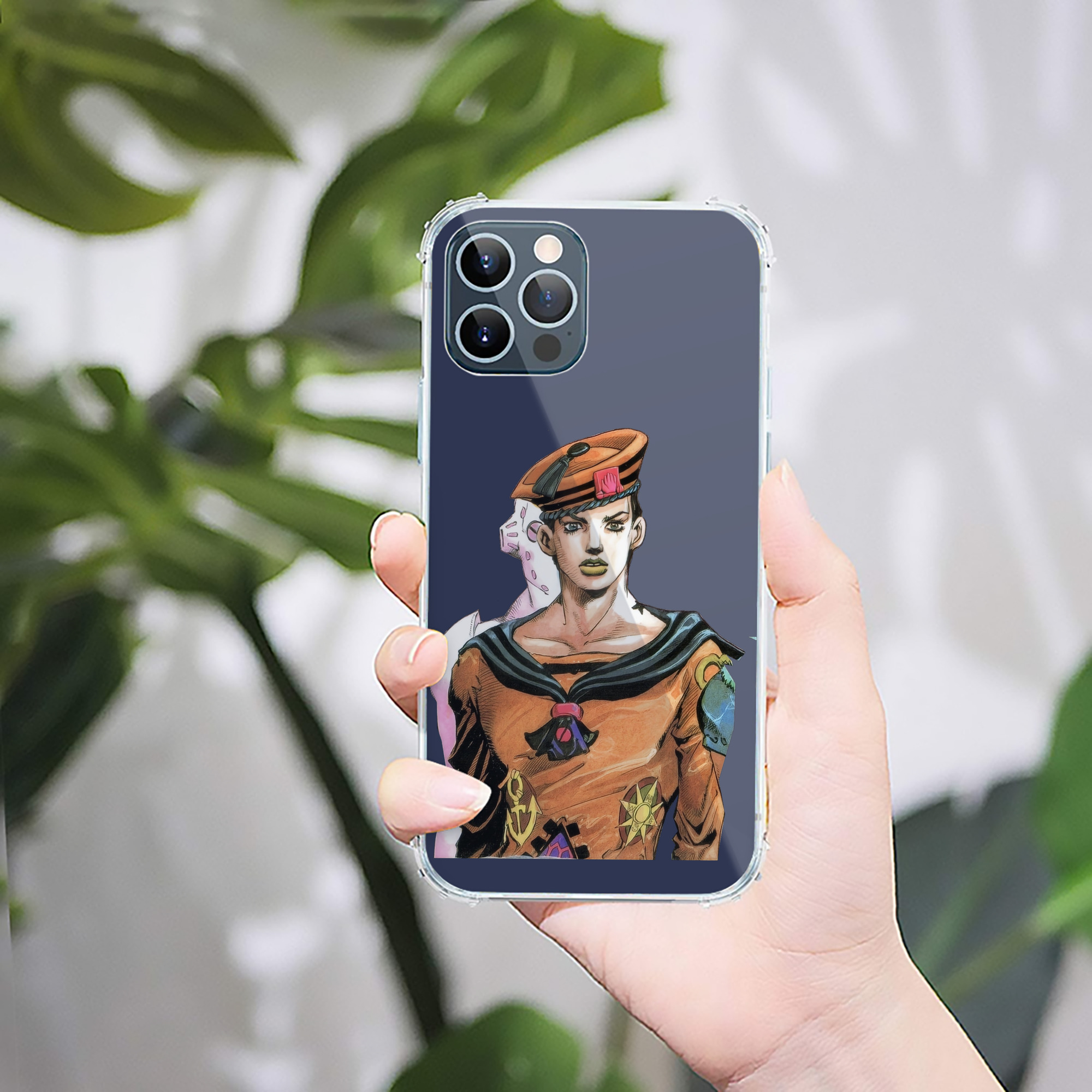 （画像用） ジョジョの奇妙な冒険 東方定助 JoJo's Bizarre Adventure Higashikata Josuke 【iPhone 12シリーズ対応】透明スマホケース（クリアソフトケース）